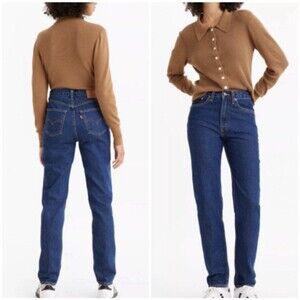Levis High Waisted Mom Jeans Womens 29 Blue Denim Relaxed Fit